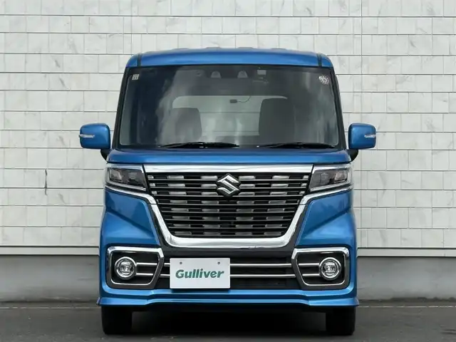 スズキ スペーシア カスタム HYBRID GS 岩手県 2020(令2)年 3.7万km ブリスクブルーM スズキセーフティサポート/・車線逸脱抑制制御機能/・車線逸脱警報機能/・パーキングソナー/・横滑り防止装置/・ハイビームアシスト/アダプティブクルーズコントロール/デュアルカメラブレーキサポート/純正7インチナビ【地図SD無】/・BT.CD.DVD.USB.AUX/バックカメラ/片側パワースライドドア/前席シートヒーター/ビルトインETC/ドライブレコーダー（FR）/プッシュスタート/スマートキー×2/アイドリングストップ/LEDヘッドライト/LEDフォグライト/ステアリングスイッチ/純正フロアマット/純正14インチAW/ロールサンシェード