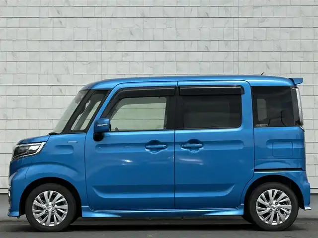 スズキ スペーシア カスタム HYBRID GS 岩手県 2020(令2)年 3.7万km ブリスクブルーM スズキセーフティサポート/・車線逸脱抑制制御機能/・車線逸脱警報機能/・パーキングソナー/・横滑り防止装置/・ハイビームアシスト/アダプティブクルーズコントロール/デュアルカメラブレーキサポート/純正7インチナビ【地図SD無】/・BT.CD.DVD.USB.AUX/バックカメラ/片側パワースライドドア/前席シートヒーター/ビルトインETC/ドライブレコーダー（FR）/プッシュスタート/スマートキー×2/アイドリングストップ/LEDヘッドライト/LEDフォグライト/ステアリングスイッチ/純正フロアマット/純正14インチAW/ロールサンシェード