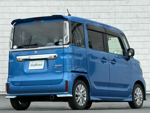 スズキ スペーシア カスタム HYBRID GS 岩手県 2020(令2)年 3.7万km ブリスクブルーM スズキセーフティサポート/・車線逸脱抑制制御機能/・車線逸脱警報機能/・パーキングソナー/・横滑り防止装置/・ハイビームアシスト/アダプティブクルーズコントロール/デュアルカメラブレーキサポート/純正7インチナビ【地図SD無】/・BT.CD.DVD.USB.AUX/バックカメラ/片側パワースライドドア/前席シートヒーター/ビルトインETC/ドライブレコーダー（FR）/プッシュスタート/スマートキー×2/アイドリングストップ/LEDヘッドライト/LEDフォグライト/ステアリングスイッチ/純正フロアマット/純正14インチAW/ロールサンシェード