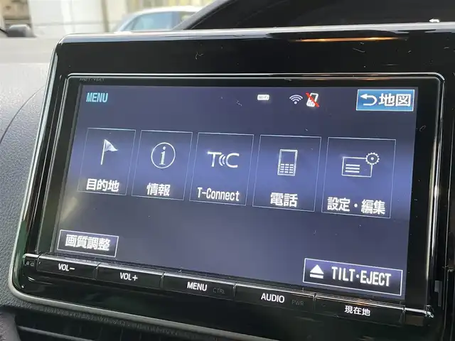 トヨタ エスクァイア ハイブリッド Gi ブラックテーラード 東京都 2016(平28)年 4.5万km スパークリングブラックパールクリスタルシャイン 純正9インチナビ（NSZT-Y66T）/・フルセグTV/DVD/Bluetoothオーディオ/両側電動スライドドア/バックカメラ/ドライブレコーダー前後/トヨタセーフティセンスC/・プリクラッシュセーフティシステム/・レーンディパーチャーアラート/・オートマチックハイビーム/合皮シート/前席シートヒーター/純正15インチアルミホイール/保証書/取扱説明書/スペアキー