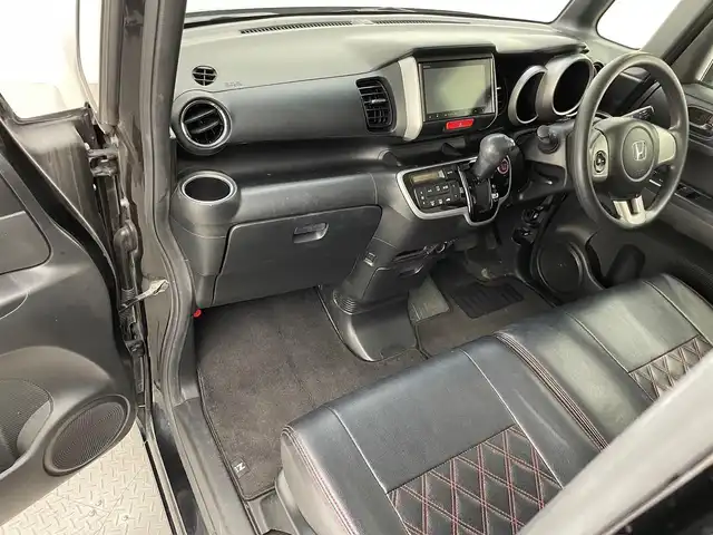 ホンダ Ｎ ＢＯＸ G SSパッケージ 兵庫県 2013(平25)年 12.7万km クリスタルブラックパール 純正メモリナビ/（AM/FM/CD/DVD/Bluetooth/フルセグTV）/・VXM-145VFi/バックカメラ/横滑り防止装置/両側パワースライドドア/ステアリングスイッチ/オートライト/純正14インチアルミホイール/純正フロアマット/スマートキー/ドアバイザー/ベンチシート