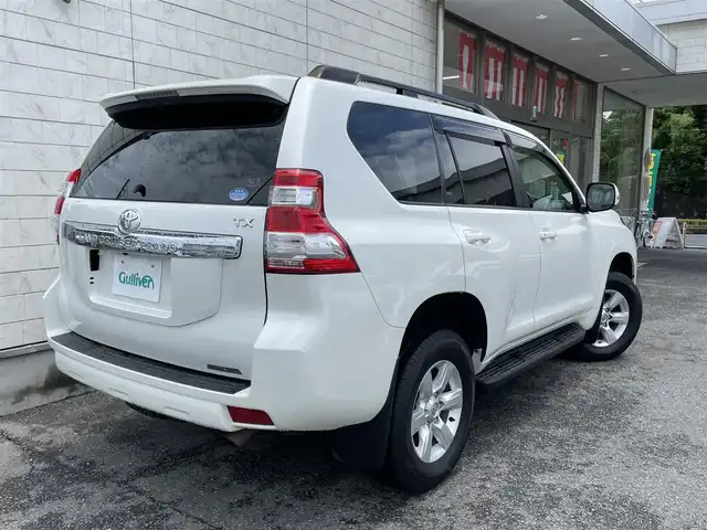 トヨタ ランドクルーザー プラド TX 埼玉県 2014(平26)年 5.6万km ホワイトパールクリスタルシャイン ワンオーナー/外部検査済み/中期型/OPナビゲーション/（CD/DVD/Bluetooth/フルセグTV）/バックカメラ/OPルーフレール/サイドステップ/ベージュ内装インテリア/ウインカードアミラー/LEDヘッドライト/全席オートパワーウインドウ/スリップコントロール/スマートキー/スペアキー/新車保証書/取扱説明書