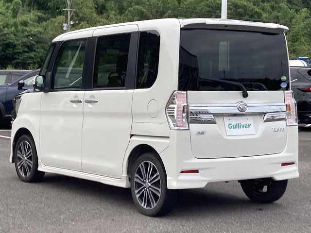 ダイハツ タント カスタム RS トップED SA 佐賀県 2014(平26)年 4.1万km パールホワイトⅢ KENWOODナビ/バックカメラ/両側パワースライドドア/スマートアシスト/ハーフレザーシート/ETC/ecoIDLE/プッシュスタート/スマートキー/ステアリングリモコン/LEDヘッドライト/フォグライト/純正アルミホイール