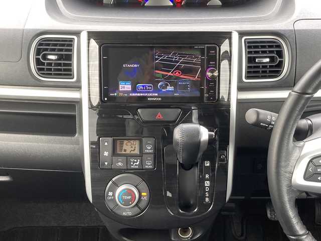 ダイハツ タント カスタム RS トップED SA 佐賀県 2014(平26)年 4.1万km パールホワイトⅢ KENWOODナビ/バックカメラ/両側パワースライドドア/スマートアシスト/ハーフレザーシート/ETC/ecoIDLE/プッシュスタート/スマートキー/ステアリングリモコン/LEDヘッドライト/フォグライト/純正アルミホイール