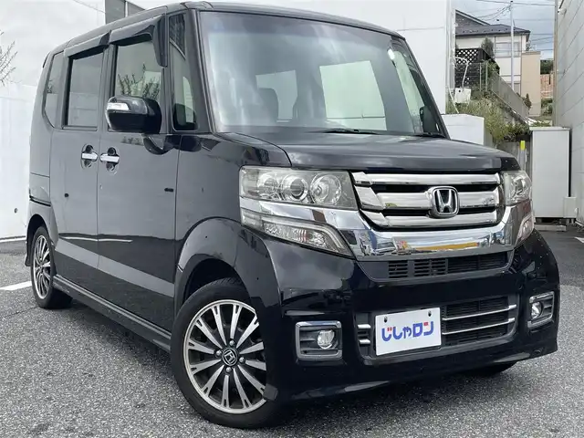 ホンダ Ｎ ＢＯＸ G ターボ Lパッケージ 千葉県 2015(平27)年 10.4万km スマートブラック (株)IDOMが運営する【じしゃロン八千代店】の自社ローン対象車両になります。こちらは現金またはオートローンご利用時の価格です。自社ローンご希望の方は別途その旨お申付け下さい/純正ナビ（VXM-155VSi）/・CD/DVD/・Bluetooth接続/・ワンセグTV/両側パワースライドドア/ETC/バックカメラ/ステアリングリモコン/クルーズコントロール/プッシュスタート/スマートキー/パドルシフト/純正アルミホイール/ターボ車