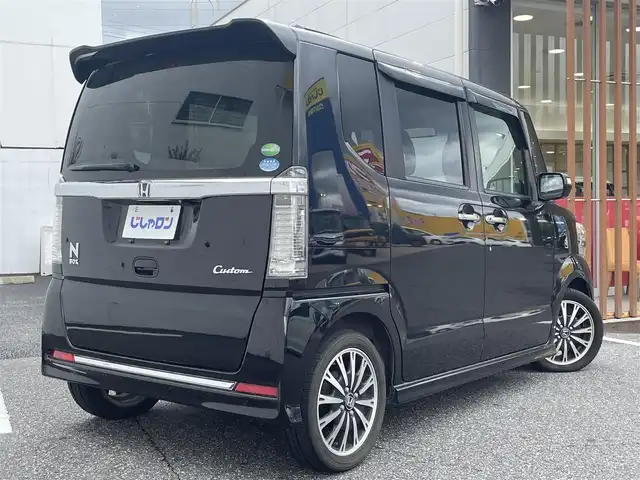 ホンダ Ｎ ＢＯＸ G ターボ Lパッケージ 千葉県 2015(平27)年 10.4万km スマートブラック (株)IDOMが運営する【じしゃロン八千代店】の自社ローン対象車両になります。こちらは現金またはオートローンご利用時の価格です。自社ローンご希望の方は別途その旨お申付け下さい/純正ナビ（VXM-155VSi）/・CD/DVD/・Bluetooth接続/・ワンセグTV/両側パワースライドドア/ETC/バックカメラ/ステアリングリモコン/クルーズコントロール/プッシュスタート/スマートキー/パドルシフト/純正アルミホイール/ターボ車