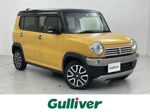スズキ ハスラー J ブラックインテリアパッケージ 茨城県 2019(令1)年 5.1万km アクティブイエロー/ブラック2トーンルーフ 純正8インチナビ/Bluetooth/フルセグ//CD/DVD/AM/FM/SD/USB/iPod/全周囲カメラ/レーンキープアシスト/オートライト/純正AW/前ドラレコ/ビルトインETC/アイドリングストップ