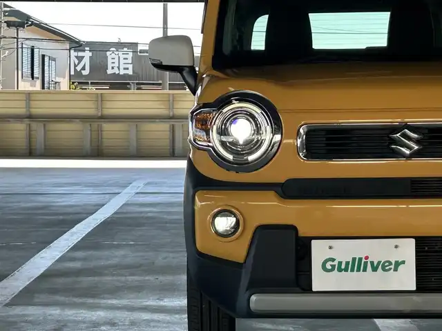 スズキ ハスラー HYBRID X 静岡県 2021(令3)年 7.2万km アクティブイエロー/ホワイト2トーンルーフ 社外7インチナビ/（FM/AM/SD/iPod/Bluetooth/CD/DVD）/フルセグTV/スズキセーフティー/前席シートヒーター/ETC/コーナーセンサー/オートライト/カーテンエアバッグ/純正フロアマット/レーンキープアシスト/横滑り防止システム/フォグランプ/純正15AW