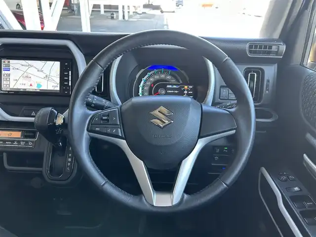 スズキ ハスラー HYBRID X 静岡県 2021(令3)年 7.2万km アクティブイエロー/ホワイト2トーンルーフ 社外7インチナビ/（FM/AM/SD/iPod/Bluetooth/CD/DVD）/フルセグTV/スズキセーフティー/前席シートヒーター/ETC/コーナーセンサー/オートライト/カーテンエアバッグ/純正フロアマット/レーンキープアシスト/横滑り防止システム/フォグランプ/純正15AW