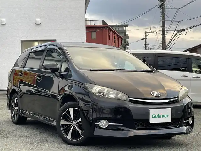 トヨタ ウィッシュ 1．8S 熊本県 2013(平25)年 16.5万km ブラック ワンオーナー/純正ナビ（NSZT-W62G）/【フルセグTV/Bluetooth/CD/DVD】/パドルシフト/オートライト/ウィンカーミラー/純正16インチAW/プッシュスタート/スマートキー/革巻きステアリング/純正フロアマット/ドアバイザー/横滑り防止装置/ABS/盗難防止装置/保証書/取扱説明書