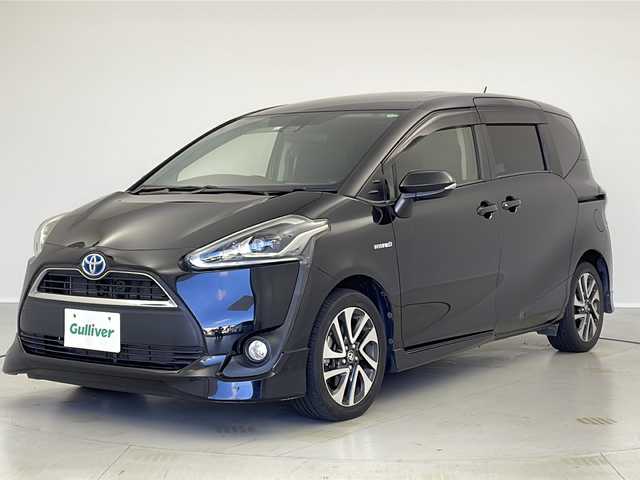 トヨタ シエンタ ハイブリッド G 茨城県 2017(平29)年 6.3万km ブラックマイカ 社外ナビ　フルセグＴＶ　Ｂｌｕｅｔｏｏｔｈ　バックモニター　衝突軽減ブレーキ　両側電動スライドドア　ＬＥＤヘッドランプ　フォグライト　純正１６インチアルミホイール　フルエアロ　ＥＴＣ　スマートキー