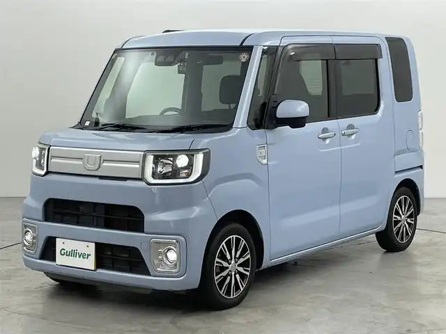 ダイハツ ウェイク G ターボ SA Ⅲ 福岡県 2018(平30)年 4.8万km ミストブルーマイカメタリック 社外ナビ（フルセグＴＶ）　/バックカメラ　/ＥＴＣ　/前後ドライブレコーダー　/衝突被害軽減ブレーキ　/横滑り防止装置　/アイドリングストップ　/両側電動スライドドア　/プッシュスタート　/純正１５インチＡＷ　/ＬＥＤ