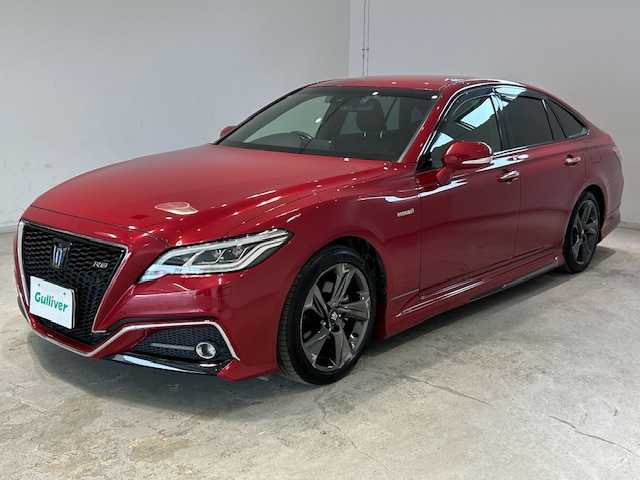 トヨタ クラウン ハイブリッド RS 宮城県 2019(令1)年 7.8万km リッチレッドクリスタルシャインガラスフレーク 純正ナビ/トヨタセーフティセンス/・プリクラッシュセーフティー/・レーントレーシングアシスト/・レーンディパーチャーアラート/・レーダークルーズコントロール/バックカメラ/MTモード付きAT/パワーシート/シートヒーター/LEDヘッドライト/フォグランプ/オートライト/純正ビルトインETC2.0/純正ドライブレコーダー/純正アルミホイール/純正フロアマット/Bluetooth、CD、DVD/フルセグTV（走行中視聴可能）/横滑り防止装置/盗難防止装置