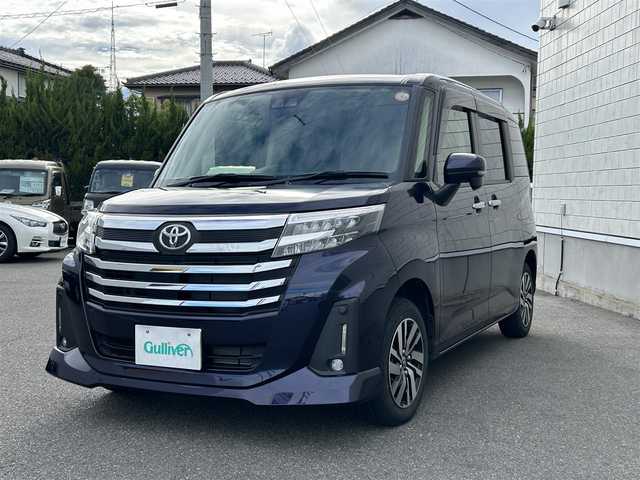 トヨタ ルーミー カスタムG 山形県 2022(令4)年 2万km クールバイオレットクリスタルシャイン 禁煙車/ワンオーナー/4WD/純正SDナビ/・フルセグTV/AM/FM/DVD/Bluetooth/レーダークルーズコントロール/アイドリングストップ/クリアランスソナー/衝突被害軽減ブレーキ/ふらつき警報/先行車発進お知らせ/車線逸脱警報/横滑り防止装置/両側パワースライドドア/LEDヘッドライト/オートライト/フロントフォグランプ/電動パーキングブレーキ/純正フロアマット/純正ドアバイザー/冬タイヤ積み込み/取扱説明書