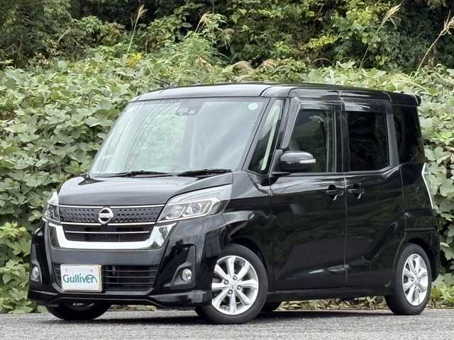 日産 デイズ ルークス ハイウェイスター Xターボ 大分県 2017(平29)年 12.6万km ブラック パワースライドドア /社外メモリーナビ/アラウンドビューモニター/フルセグ/DVD/Bluetooth/LEDヘッドライト/オートライトコントロール/ETC/アイドリングストップ/スマートキー/エンジンプッシュスタート/純正14陰萎アルミホイール