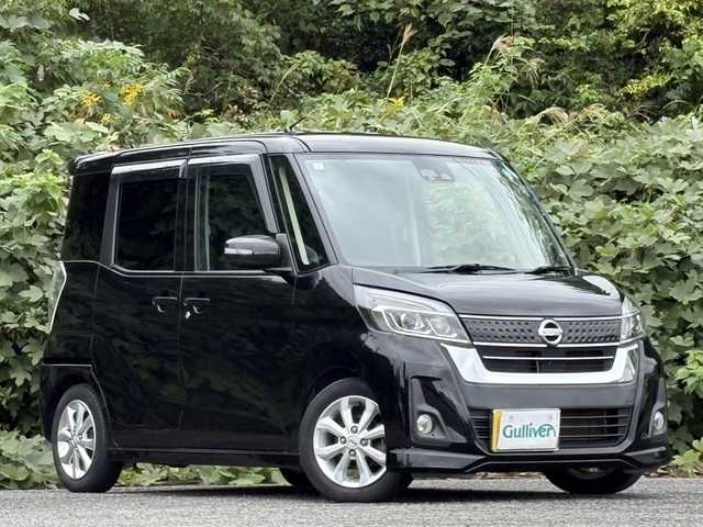 日産 デイズ ルークス ハイウェイスター Xターボ 大分県 2017(平29)年 12.6万km ブラック パワースライドドア /社外メモリーナビ/アラウンドビューモニター/フルセグ/DVD/Bluetooth/LEDヘッドライト/オートライトコントロール/ETC/アイドリングストップ/スマートキー/エンジンプッシュスタート/純正14陰萎アルミホイール