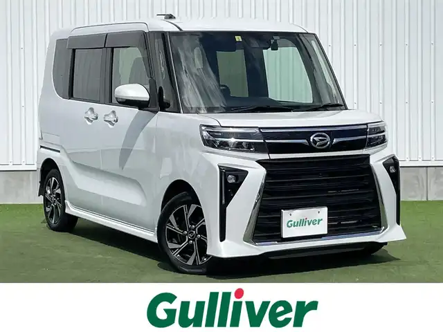 ダイハツ タント カスタム X 香川県 2023(令5)年 2.7万km シャイニングホワイトパール 登録時走行距離　26911Km/ディーラーオプションナビ/全方位カメラ/両側パワースライドドア/前方ドライブレコーダー/スマートアシスト/前後コーナーセンサー/ＬＥＤヘッド＆フォグライト/ハーフレザーシート/シートヒーター/フロアマット/ドアバイザー