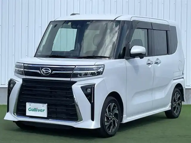 ダイハツ タント カスタム X 香川県 2023(令5)年 2.7万km シャイニングホワイトパール 登録時走行距離　26911Km/ディーラーオプションナビ/全方位カメラ/両側パワースライドドア/前方ドライブレコーダー/スマートアシスト/前後コーナーセンサー/ＬＥＤヘッド＆フォグライト/ハーフレザーシート/シートヒーター/フロアマット/ドアバイザー