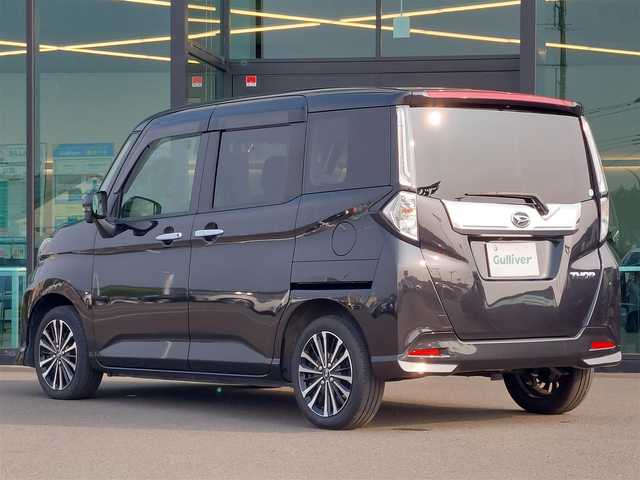 ダイハツ トール カスタムG ターボ 東京都 2022(令4)年 4.4万km ブラックマイカメタリック 純正ナビ/アダプティブクルーズコントロール/ドライブレコーダー/LEDヘッドライト/純正アルミホイール/プッシュスタート/両側パワースライドドア/アラウンドビューモニター/バックカメラ/Bluetooth/純正フロアマット/ビルトインETC/フォグランプ/USB入力端子/新車保証書/取扱説明書