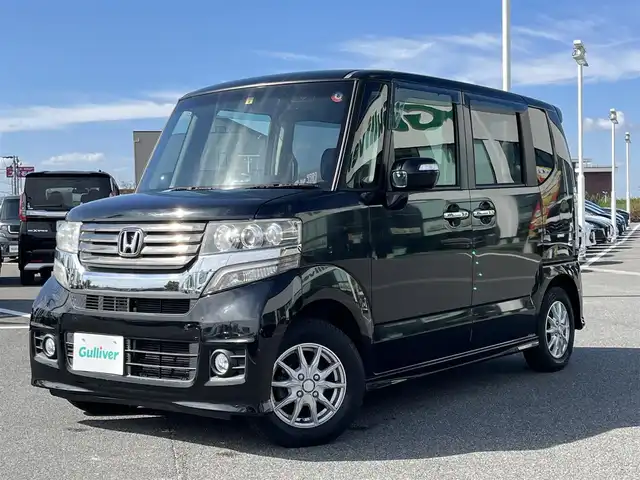 ホンダ Ｎ ＢＯＸ カスタム G 奈良県 2014(平26)年 4.5万km スマートブラック ＥＣＬＩＰＳＥナビ（AVN134M）/（ワンセグ／ＣＤ）/片側パワースライドドア/アイドリングストップ/横滑り防止/オートライト/電動格納ミラー/社外13インチＡＷ/スペアキーX1