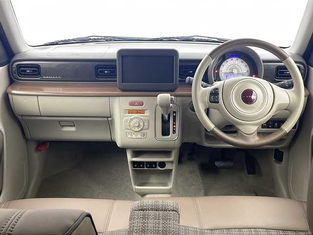 スズキ ラパン ＬＣ X 栃木県 2022(令4)年 0.7万km ソフトベージュメタリック スズキセーフティサポート/・デュアルカメラブレーキサポート/・誤発進抑制機能/・車線逸脱抑制機能/・車線逸脱警報機能/・ふらつき警報機能/・先行車発進お知らせ機能/・標識認識機能/・ハイビームアシスト/純正14インチAW/ハーフレザーシート/シートヒーター/USBソケット/オートライト/LEDライト/プッシュスタート/スマートキー