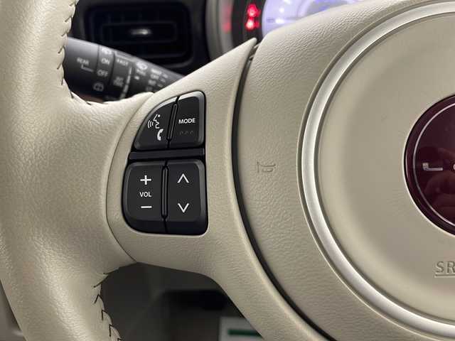 スズキ ラパン ＬＣ X 宮崎県 2022(令4)年 0.7万km ソフトベージュメタリック スズキセーフティサポート/・デュアルカメラブレーキサポート/・誤発進抑制機能/・車線逸脱抑制機能/・車線逸脱警報機能/・ふらつき警報機能/・先行車発進お知らせ機能/・標識認識機能/・ハイビームアシスト/純正14インチAW/ハーフレザーシート/シートヒーター/USBソケット/オートライト/LEDライト/プッシュスタート/スマートキー