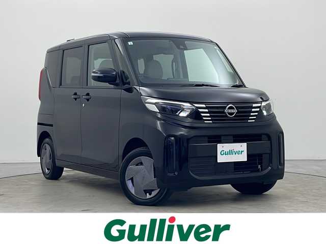 日産 ルークス X 秋田県 2024(令6)年 1.1万km ブラック 4WD/社外ナビ　/アラウンドビューモニター　/片側パワースライドドア　/エマージェンシーブレーキ　/横滑り防止装置　/アイドリングストップ　/前席シートヒーター　/ＬＥＤヘッドライト　/ＥＴＣ　/社外フロアマット　/ＵＳＢポート/前後コーナーセンサー/ウィンカーミラー/電動格納ミラー/革巻きステアリング/オートライト/ステアリングリモコン/スマートキー