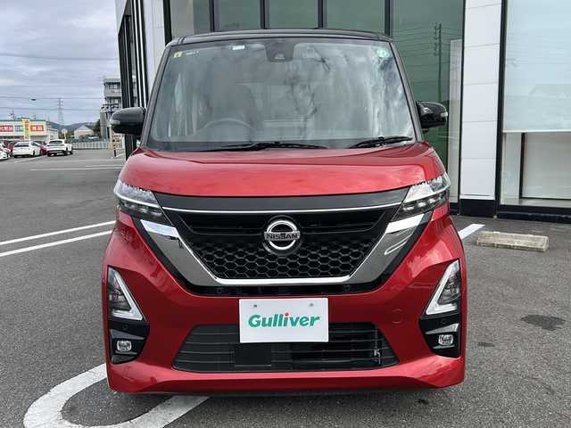 日産 ルークス ハイウェイスター X 岐阜県 2020(令2)年 3.5万km スパークリングレッド/ブラック 登録時走行距離34663km/純正9インチナビ（MM319D-L）/フルセグテレビ/全方位モニター・バックカメラ/両側パワースライドドア/ドライブレコーダー/純正フロアマット/純正アルミホイール/USB/Bluetooth/オートエアコン/プッシュスタート/スマートキー/スペアキー/LEDヘッドライト/オートライト/レーンキープアシスト/横滑り防止装置/盗難防止装置