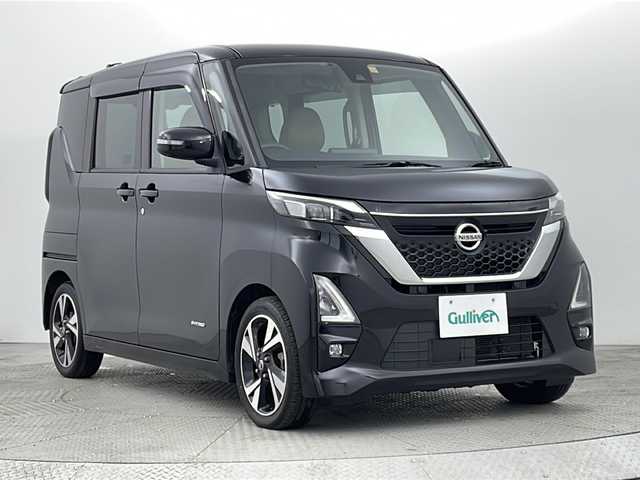 日産 ルークス HWS Gターボ プロパイロットED 新潟県 2020(令2)年 5.9万km ブラック プロパイロット/純正ナビ/　　フルセグ/CD/SD/BT/アラウンドビューモニター/両側パワースライドドア/レーダークルーズコントロール/LEDオートライト/Fフォグ/ハーフレザーシート/純正アルミホイール/ステアリングスイッチ/前後コーナーセンサー/オートブレーキホールド/スマートキー/ETC