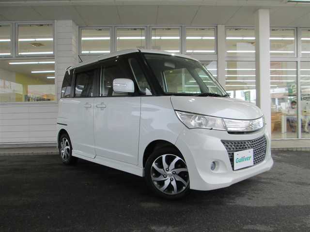 スズキ パレット ＳＷ TS 千葉県 2012(平24)年 5.9万km パールホワイト ワンオーナー/社外メモリーナビ、フルセグTV/オーディオ【CD/DVD/SD】/両側パワースライドドア/HIDヘッドライト&ハロゲンフォグ/純正14インチアルミホイール/ウィンカードアミラー/革巻きステアリング/オートライト/スマートキー/純正フロアマット/ドアバイザー/新車保証書/取扱説明書/スペアキー /整備記録簿/　【H25/H27/H29/R1/R3/R5】スズキ有