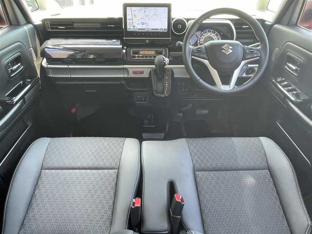 スズキ スペーシア カスタム HYBRID XS 滋賀県 2022(令4)年 2万km フェニックスレッドパール/ブルーイッシュブラックパール 純正9型ナビ/CD/DVD/Bluetooth/フルセグTV/全方位カメラ/両側パワースライドドア/ハーフレザーシート/シートヒーター/プッシュスタート/スマートキー/後方ソナー/LEDヘッドライト/純正アルミホイール