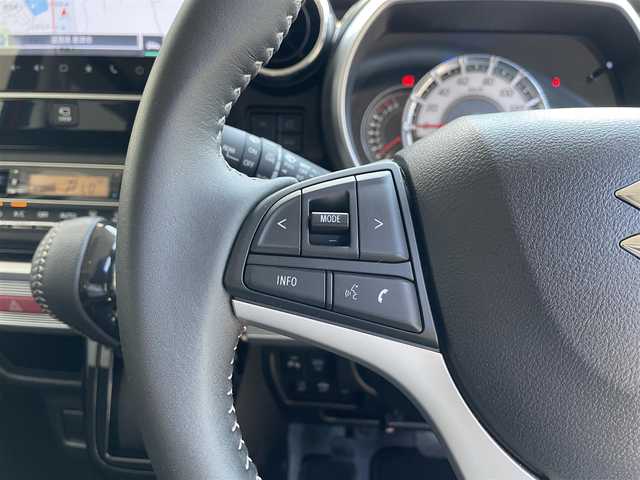 スズキ スペーシア カスタム HYBRID XS 滋賀県 2022(令4)年 2万km フェニックスレッドパール/ブルーイッシュブラックパール 純正9型ナビ/CD/DVD/Bluetooth/フルセグTV/全方位カメラ/両側パワースライドドア/ハーフレザーシート/シートヒーター/プッシュスタート/スマートキー/後方ソナー/LEDヘッドライト/純正アルミホイール