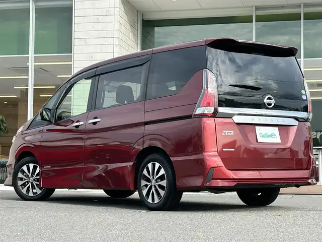 日産 セレナ ハイウェイスターVセレクションⅡ 兵庫県 2018(平30)年 5.1万km マルーンレッド プロパイロット　/両側パワースライドドア　/フリップモニター　/純正ナビ　/フルセグＴＶ　/Bluetooth　/アラウンドビューモニター　/デジタルインナーミラー　/純正ドライブレコーダー　/パーキングアシスト/ETC/CD/DVD/BD/USB/純正フロアマット/純正アルミ