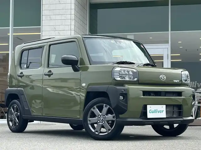ダイハツ タフト G ターボ 兵庫県 2023(令5)年 3.4万km フォレストカーキメタリック 純正9インチディスプレイオーディオ/フルセグ/Bluetoothオーディオ/HDMi/バックカメラ/ガラスルーフ/ETC/追従クルーズコントロール/LEDヘッドライト/USB入力端子/カーテンエアバック/電動格納ミラー