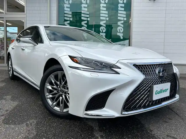 レクサス ＬＳ 500h Iパッケージ 新潟県 2018(平30)年 0.1万km ソニッククォーツ ワンオーナー/メーカーナビ/ETC/クルーズコントロール/プッシュスタート/フルセグテレビ/バックカメラ/アイドリングストップ/ウィンカーミラー/パワーバックドア/パワーシート/シートヒーター/エアシート/衝突軽減/クリアランスソナー/ヘッドアップディスプレイ/プリクラッシュ