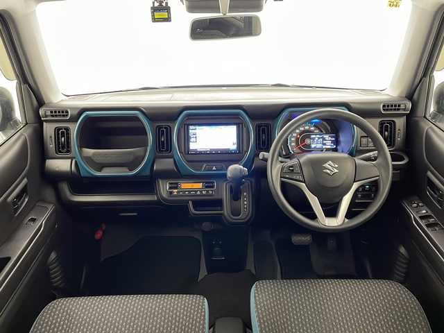 スズキ ハスラー HYBRID G 宮崎県 2020(令2)年 4.9万km デニムブルー ガンメタリック 2トーン 禁煙車/衝突被害軽減ブレーキ/社外ナビTV/（ストラーダ/CN-E320D/CD/Bluetooth/ワンセグTV)/社外前後ドライブレコーダー/社外ETC/社外フロアマット/純正セキュリティアラーム/レーンディパーチャーアラート/クリアランスソナー/エネチャージ/前席シートヒーター/リアプライバシーガラス/オートエアコン/スマートキー/プッシュエンジンスタート/スペアキー/新車時保証書/取扱い説明書