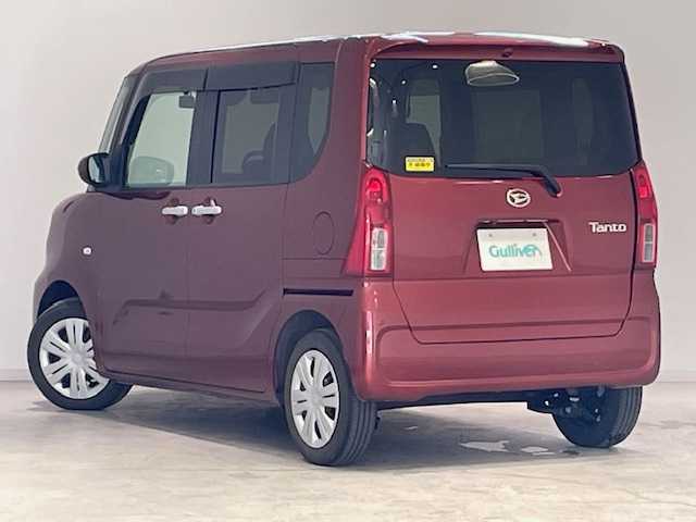 ダイハツ タント X 宮城県 2023(令5)年 3.2万km ファイアークォーツレッドM 片側パワースライドドア/スマートアシスト３/・衝突警報機能/衝突回避支援ブレーキ機能/・車線逸脱警報機能/・誤発進抑制制御機能/・先行車発進お知らせ機能/社外ナビ/フルセグTV/CD/DVD/Bluetooth/シートヒーター/LEDヘッドライト/オートライト/オートマチックハイビーム/電動パーキング/オートブレーキホールド/スマートキー/スペアキー