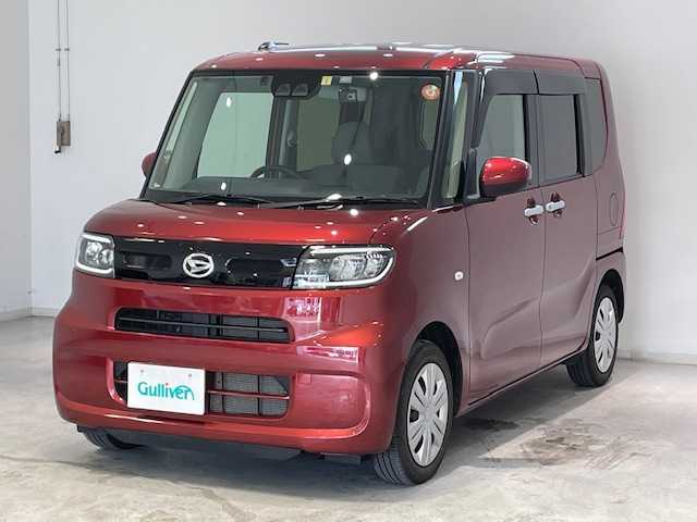 ダイハツ タント X 宮城県 2023(令5)年 3.2万km ファイアークォーツレッドM 片側パワースライドドア/スマートアシスト３/・衝突警報機能/衝突回避支援ブレーキ機能/・車線逸脱警報機能/・誤発進抑制制御機能/・先行車発進お知らせ機能/社外ナビ/フルセグTV/CD/DVD/Bluetooth/シートヒーター/LEDヘッドライト/オートライト/オートマチックハイビーム/電動パーキング/オートブレーキホールド/スマートキー/スペアキー