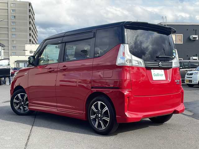 スズキ ソリオ バンディット HV MV 道北・旭川 2019(平31)年 5.4万km ファーベントレッド/スーパーブラックパール 社外ナビ/CD/DVD/BT/SD/TV/USB/全方位カメラ/ブラックルーフ＆ドアミラー/両側パワースライドドア/レーンキープアシスト/衝突軽減ブレーキ/アイドリングストップ/横滑り防止/禁煙車/ETC/ドライブレコーダー/オートライト/パドルシフト/前席シートヒーター/ミラーヒーター/クルーズコントロール/革巻きステアリング/ステアリングスイッチ/LEDヘッドライト、フォグランプ/ウィンカーミラー/純正フロアマット/ドアバイザー