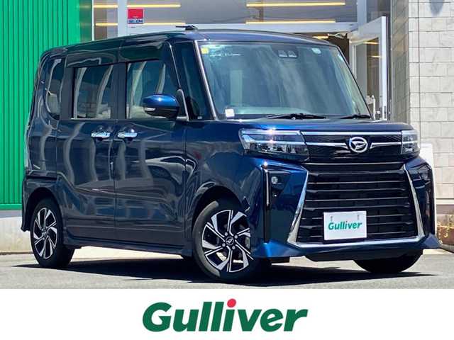 ダイハツ タント カスタム X 静岡県 2022(令4)年 2.9万km レーザーブルークリスタルシャイン エンジンスタートボタン/パワーステアリング/パワーウィンドウ/取扱説明書/アイドリングストップ/スマートキー/スペアキー１本/オートエアコン/USB入力端子/純正10インチメモリナビ（CD/DVD/BT/フルセグ）/フロアマット/ハーフレザー/D席N席シートヒーター/両側パワースライドドア/純正アルミホイール/ABS/横滑り防止装置/レーンキープアシスト/コーナーセンサー前後/盗難防止装置/オートライト/オートマチックハイビーム/LEDヘッドライト/W＋サイドエアバック/衝突軽減システム/カーテンエアバック