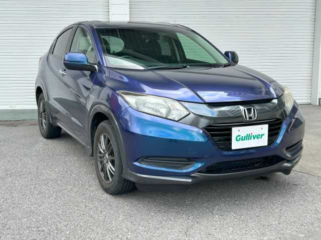 ホンダ ヴェゼル ハイブリッド 高知県 2015(平27)年 5.7万km モルフォブルーP 純正ナビ/　Bluetooth/ワンセグ/　CD/USB/AM/FM/バックカメラ/ドライブレコーダー/ETC/純正フロアマット/社外16インチアルミホイール/クルーズコントロール/プッシュスタート/スマートキー/MTモード付AT/横滑り防止装置/アイドリングストップ/盗難防止装置