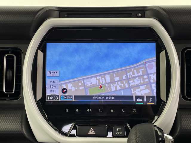 スズキ ハスラー HYBRID X 鹿児島県 2023(令5)年 2.3万km ピュアホワイトP 純正9インチメモリナビゲーション/フルセグ BT CD DVD FM AM/全方位カメラ/レーンキープアシスト/レーダークルーズコントロール/D/N席シートヒーター/シートバックテーブル/LEDヘッドライト/フォグライト/AUTOライト/スマートキー/純正15インチアルミホイール