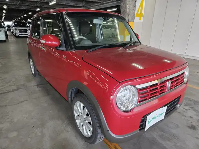 スズキ ラパン F リミテッド 福岡県 2018(平30)年 7.9万km フェニックスレッドパール ワンオーナー/4WD/カロッツェリア8型ナビ(BT/CD/DVD)/フルセグTV/バックカメラ/ビルトインETC/レーダーブレーキサポート/アイドリングストップシステム/エネチャージ/ウィンカー付電動オート格納ドアミラー/HIDヘッドランプ/オートライト/オートエアコン/本革巻きステアリング/パイピング付ファブリックシート/前席シートヒーター/純正14インチアルミホイール/キーレスプッシュスタートシステム/禁煙車