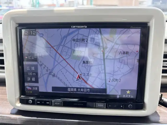 スズキ ラパン F リミテッド 福岡県 2018(平30)年 7.9万km フェニックスレッドパール スズキセーフティサポート/横滑り防止/盗難防止/SDナビ/フルセグTV　/BT/バックカメラ/純正アルミホイール/純正フロアマット/ビルトインETC/シートヒーター/LEDライト/１２Vソケット/プッシュスタート/スマートキー