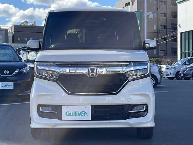 ホンダ Ｎ ＢＯＸ カスタム G L ターボ ホンダセンシング 長野県 2017(平29)年 4.4万km プレミアムホワイトパールⅡ 禁煙車/ターボ過給機/純正8インチナビ【VXU-185NBi】/(FM/AM/Bluetooth/フルセグTV/CD/DVD)/ホンダセンシング/・衝突被害軽減システム/・レーンキープアシスト/・標識認識機能/・クルーズコントロール/前方ドライブレコーダー【COMTEC　HDR-352GH】/両側電動スライドドア/バックカメラ/ETC/パドルシフト/純正アルミホイール/後方コーナーセンサー/LEDヘッドライト/ハーフレザーシート/ドアバイザー/フォグランプ/オートライト/プッシュスタート/スマートキー/パワーステアリング/パワーウインドウ