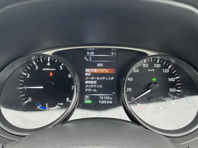 日産 エクストレイル ハイブリッド 20X エマージェンシーブレーキ 山形県 2016(平28)年 7.9万km ダイヤモンドブラック ４WD/衝突被害軽減システム/純正SDナビ/　　【CD　DVD　BT　フルセグ　USB　AUX】/アラウンドビューモニター/電動リアゲート/クルーズコントロール/LEDオートライト/シートヒーター/純正17インチアルミホイール/コーナーセンサー/アイドリングストップ/ステアリングスイッチ/電動格納ウィンカーミラー/フォグランプ/スマートキー×２/ETC