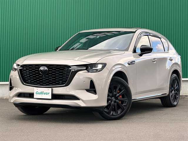 マツダ ＣＸ－６０ XD HV エクスクルーシブスポーツ 宮城県 2022(令4)年 6.7万km プラチナクォーツメタリック 4WD/パノラマサンルーフ/BOSEサウンド/360°ビューモニター/マツダ・レーダー・クルーズ・コントロール/スマート・ブレーキ・サポート/車線逸脱警報システム/レーンキープアシストシステム/ブラインドスポットモニタリング/前側方接近車両検知/後側方接近車両検知/降車時警告/AT誤発進抑制制御（前進時/後退時）/緊急時車線維持支援/パーキングセンサー/12.3インチセンターディスプレイ/純正TV/ナビ/Bluetooth/デジタルインナーミラー（アルパイン製）/ドライブレコーダー/ETC/ワイヤレス充電/電動リアゲート/レザーシート/運転席・助手席パワーシート/運転席・助手席シートヒーター/ベンチレーション/ステアリングヒーター/パドルシフト/電動パーキングブレーキ/オートブレーキホールド/アダプティブLEDヘッドライト/純正20インチアルミホイール/フロアマット/ドアバイザー/トノカバー