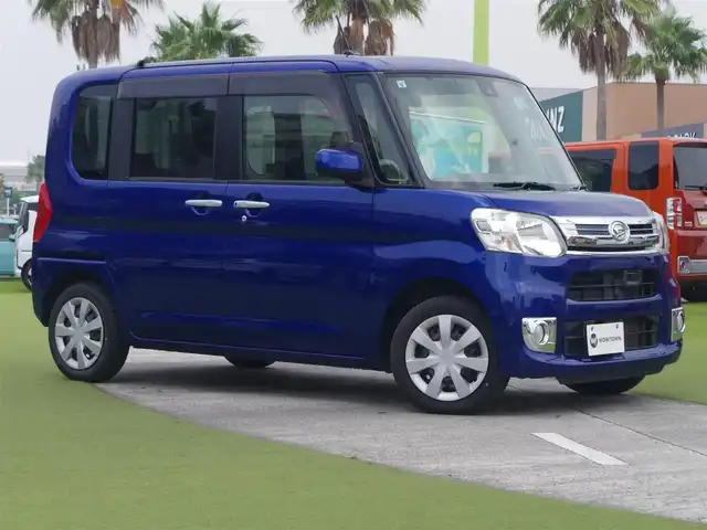 ダイハツ タント X ターボ SAⅡ 千葉県 2015(平27)年 5.6万km ディープブルークリスタルマイカ スマートアシストII/エコアイドル/左パワースライドドア/右イージークローザードア/純正SDナビ/地デジTV/【DVD/CD再生機能　Bluetooth接続】/ドライブレコーダー/ETC/フォグライト/リアコーナーセンサー/キーフリーシステム