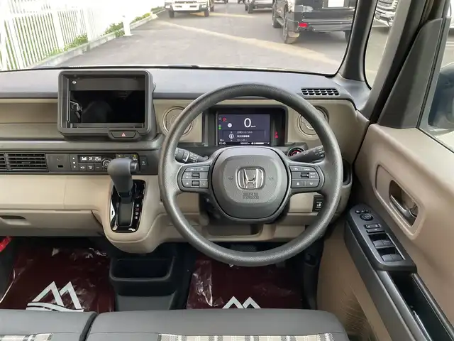 ホンダ Ｎ ＢＯＸ JOY 道北・旭川 2025(令7)年 0.1万km ベージュⅡ ワンオーナー/Honda SENSING/Honda CONNECT for Gathers＋ナビ装着用スペシャルパッケージ/左側パワースライドドア/運転席＆助手席シートヒーター/チェック柄撥水ファブリック(フロント・リアシート/リアシート背面/荷室スライドボード)/フロアアンダーボックス/LEDヘッドライト