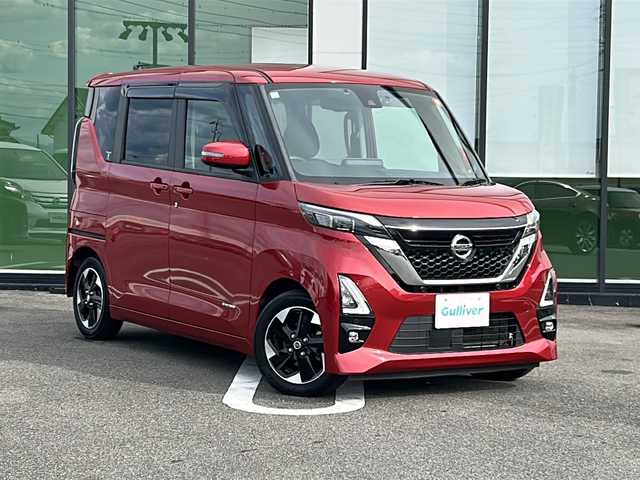 日産 ルークス HWS X プロパイロットED 岐阜県 2021(令3)年 2.7万km スパークリングレッドM 登録時走行距離26924km/純正SDナビ/アラウンドビューモニター（全方位カメラ）/フルセグテレビ・Bluetooth・CD・DVD・USB/両側パワースライドドア/プロパイロット/ドライブレコーダー/ETC/レーダークルーズコントロール/コーナーセンサー/オートライト/LEDヘッドライト/プッシュスタート/スマートキー/純正14インチアルミホイール/保証書